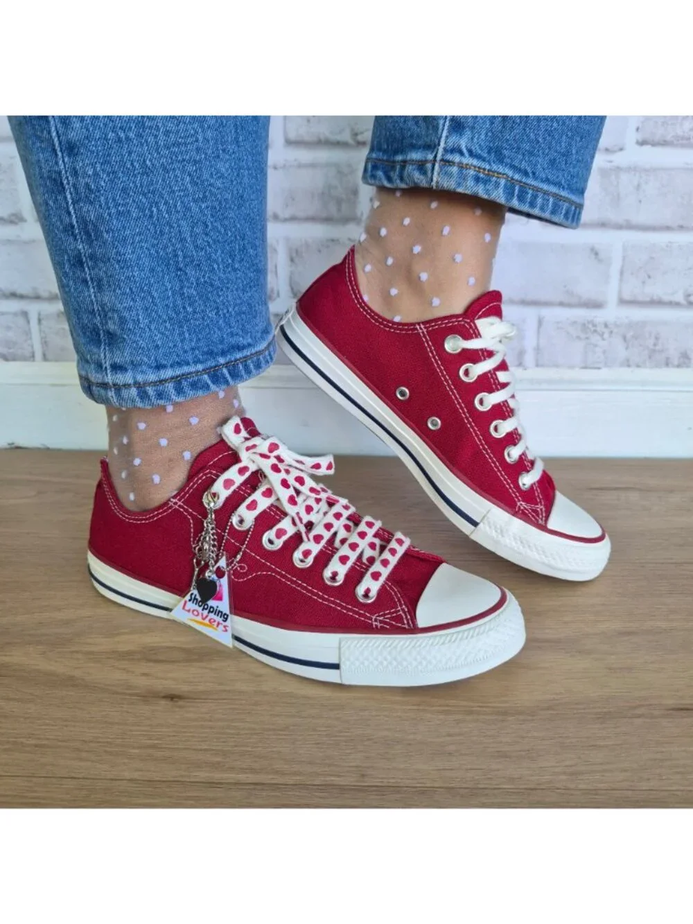 ⭐Converse Chuck Taylor Valentine's Day Low Sz 6 Womens shoes Sneaker Red A19057C - Picture 2 of 12